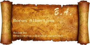 Boros Albertina névjegykártya